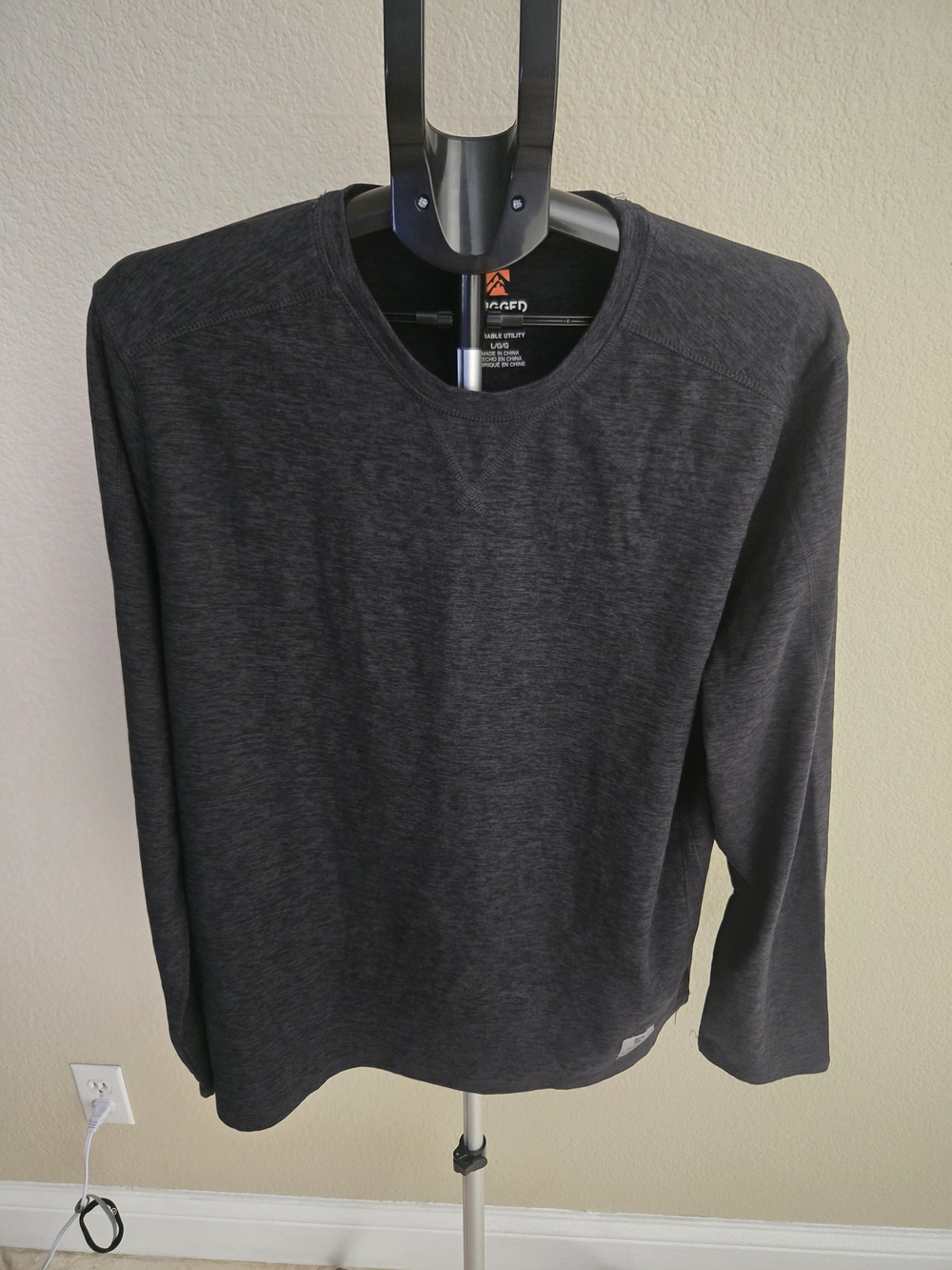 Rugged Elements Men's Long-Sleeve Crewneck Shirt - Charcoal